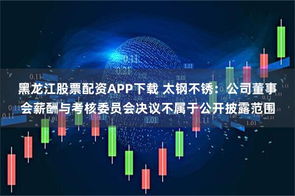黑龙江股票配资APP下载 太钢不锈：公司董事会薪酬与考核委员会决议不属于公开披露范围